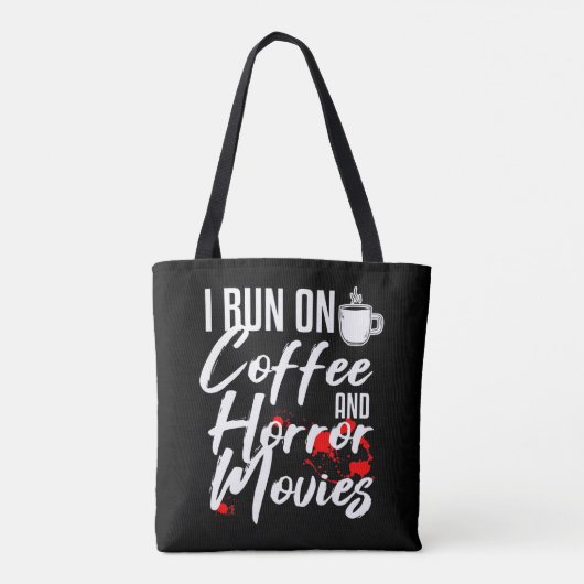 ホラー映画ファンのコーヒーを飲むギフト トートバッグ (裏面)
