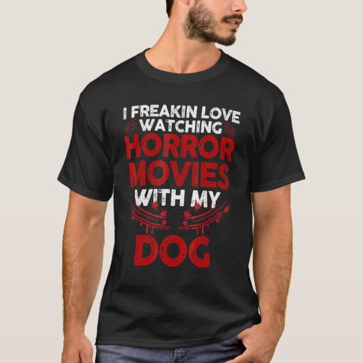 ホラー映画ホラーを見るのが大好き Tシャツ (正面)