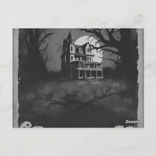 ホラー映画ポスターハローウィンパーティ招待状 ポストカード (裏面)