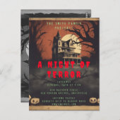 ホラー映画ポスターハローウィンパーティ招待状 ポストカード (正面/裏面)