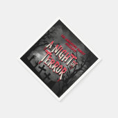 ホラー映画ポスター大人ハローウィンパーティ招待状 スタンダードカクテルナプキン (角)