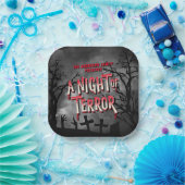 ホラー映画ポスター大人ハローウィンパーティ招待状 ペーパープレート (パーティー)