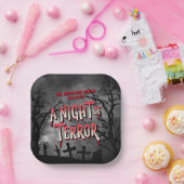 ホラー映画ポスター大人ハローウィンパーティ招待状 ペーパープレート (パーティー)