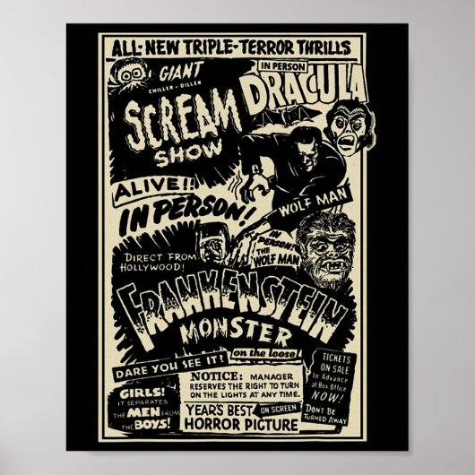 ホラー映画モンスターミイラ狼男フランケ ポスター (正面)