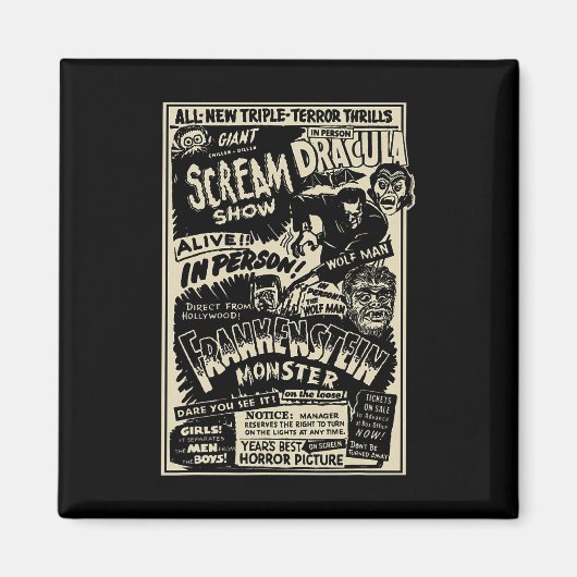 ホラー映画モンスターミイラ狼男フランケ マグネット (正面)