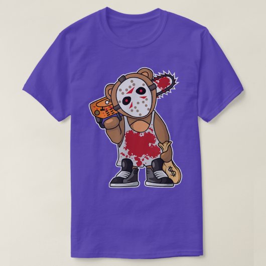 ホラー映画モンスターレイジーハロウィーンのおもしろい衣装 Tシャツ (デザイン正面)