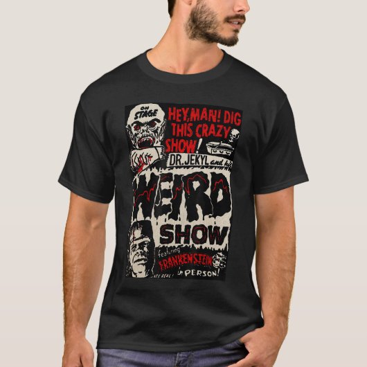 ホラー映画モンスター ビンテージ ハロウィン フランケンシュタイン Tシャツ (正面)