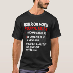 ホラー映画ルール80sホラー映画Tシャツ Tシャツ