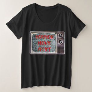 ホラー映画中毒 プラスサイズTシャツ