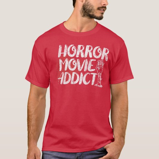 ホラー映画中毒 ホラー映画ファン ハロウィン Blo Tシャツ (正面)