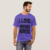 ホラー映画好きな少年に!ホラー映画大好き 怖いのが大好き Tシャツ (正面フル)