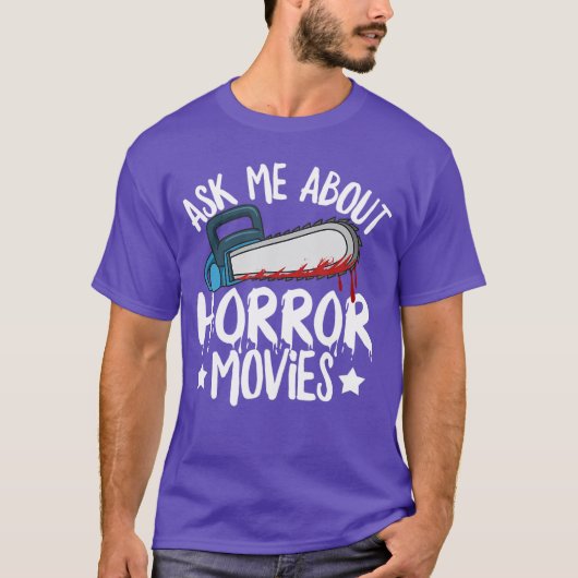 ホラー映画好きのためのハロウィンホラー映画デザイン Tシャツ (正面)