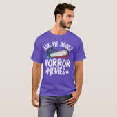 ホラー映画好きのためのハロウィンホラー映画デザイン Tシャツ (正面フル)