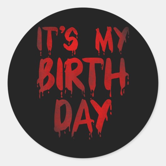 ホラー映画好きのための2月誕生日おもしろ名言 ラウンドシール (正面)