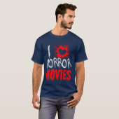 ホラー映画好き女子のための、ホラー映画愛を表現したデザイン Tシャツ (正面フル)