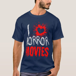 ホラー映画好き女子のための、ホラー映画愛を表現したデザイン Tシャツ