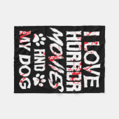 ホラー映画怖い映画愛好家ハロウィンファンThr フリースブランケット (正面(横))