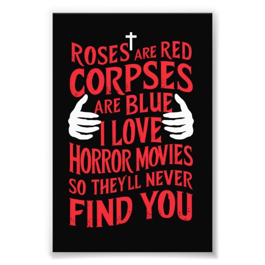 ホラー映画愛好家ハロウィーン怖い映画 フォトプリント            (正面)