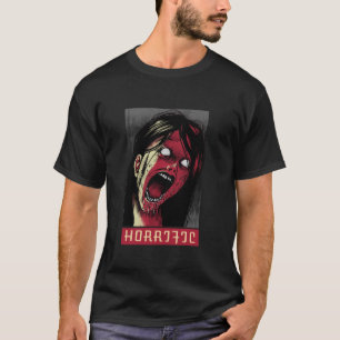 ホラー映画血ゾンビガールハロウィーン恐ろしい Tシャツ