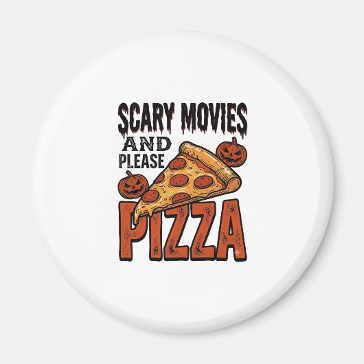ホラー映画鑑賞会のファンのためのホラーピザTシャツ_1 マグネット (正面)