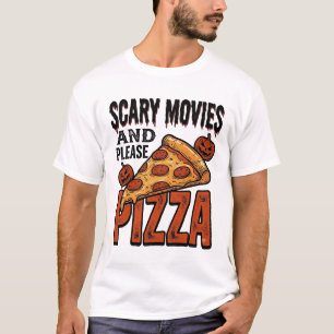 ホラー映画鑑賞会のファン向けホラー・ピザTシャツ_1 Tシャツ