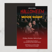ホラー映画鑑賞会ハロウィンパーティー招待状 招待状 (正面/裏面)