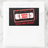 ホラー映画 – ビデオカセットあなたのトラッキングを調整 長方形シール (バッグ)