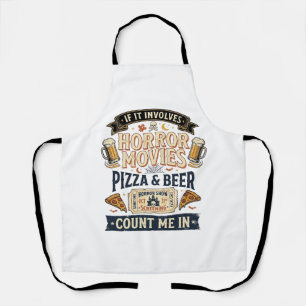 ホラー映画 ピザ ビール おもしろ ハロウィン_1 エプロン