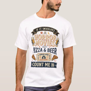 ホラー映画 ピザ ビール おもしろ ハロウィン_1 Tシャツ