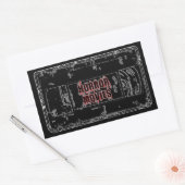 ホラー映画-黒 長方形シール (封筒)