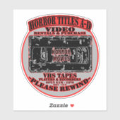 ホラー映画V.H.SホラーのタイトルA-Dラウンド シール (シート)