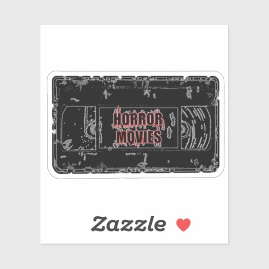 ホラー映画VHSブラックレッドステッカー シール (シート)