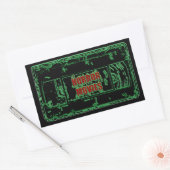 ホラー映画VHS – ネオングリーン 長方形シール (封筒)