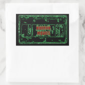 ホラー映画VHS – ネオングリーン 長方形シール (バッグ)