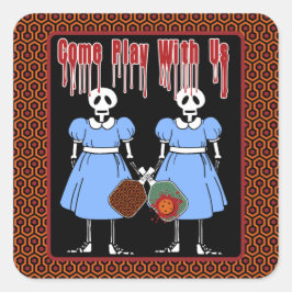 ホラー来遊映画ツインズとピクルボール スクエアシール