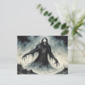 ホラー死のスカルを黒い服で ポストカード (スタンド正面)