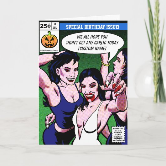 ホラー漫画スタイル誕生日 カード (正面)