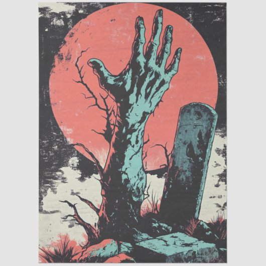 ホラー漫画ゾンビ墓地デクページ 薄葉紙 (正面)