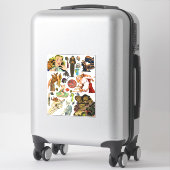 ホラー漫画モンスターのクリーチャーのコラージュアート シール (スーツケース)