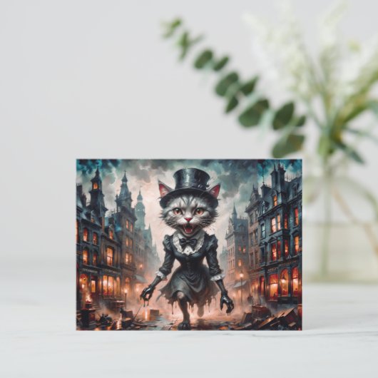 ホラー熱狂するメイド走キャットビクトリアンロンドン ポストカード (スタンド正面)