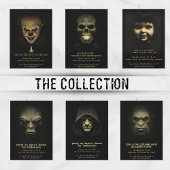 ホラー磁器の人形ゴシックハローウィンパーティ 招待状