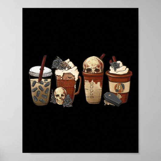 ホラー秋カボチャのスパイスラテアイスコーヒー ポスター (正面)