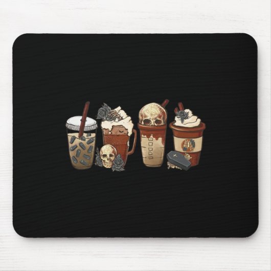 ホラー秋カボチャのスパイスラテアイスコーヒー マウスパッド (正面)