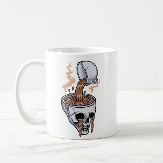 ホラー風変わりスケートコーヒー コーヒーマグカップ (左)