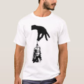 ホラー骨格の不気味な人間の骨格ケージ Tシャツ (正面)