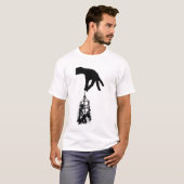 ホラー骨格の不気味な人間の骨格ケージ Tシャツ (正面フル)