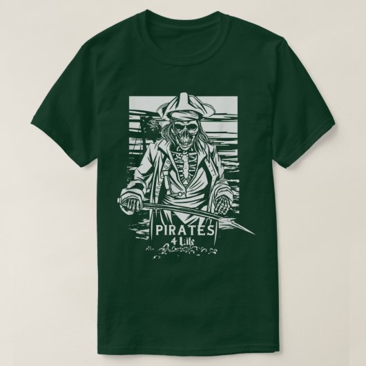 ホラー骨格海賊 Tシャツ (デザイン正面)