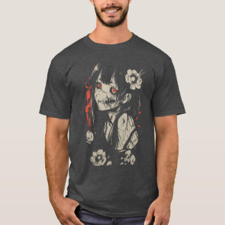 ホラー アニメ マンガ 日本 日本の 怖可愛い ゴシック Tシャツ