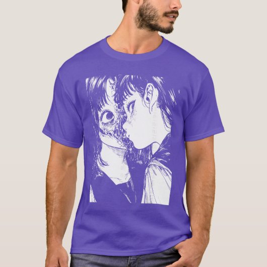 ホラー アニメ マンガ 日本 日本製 怖可愛い ゴー Tシャツ (正面)
