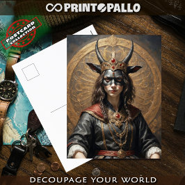 ホラー・スクキュバスの王妃が王座はがき上に ポストカード